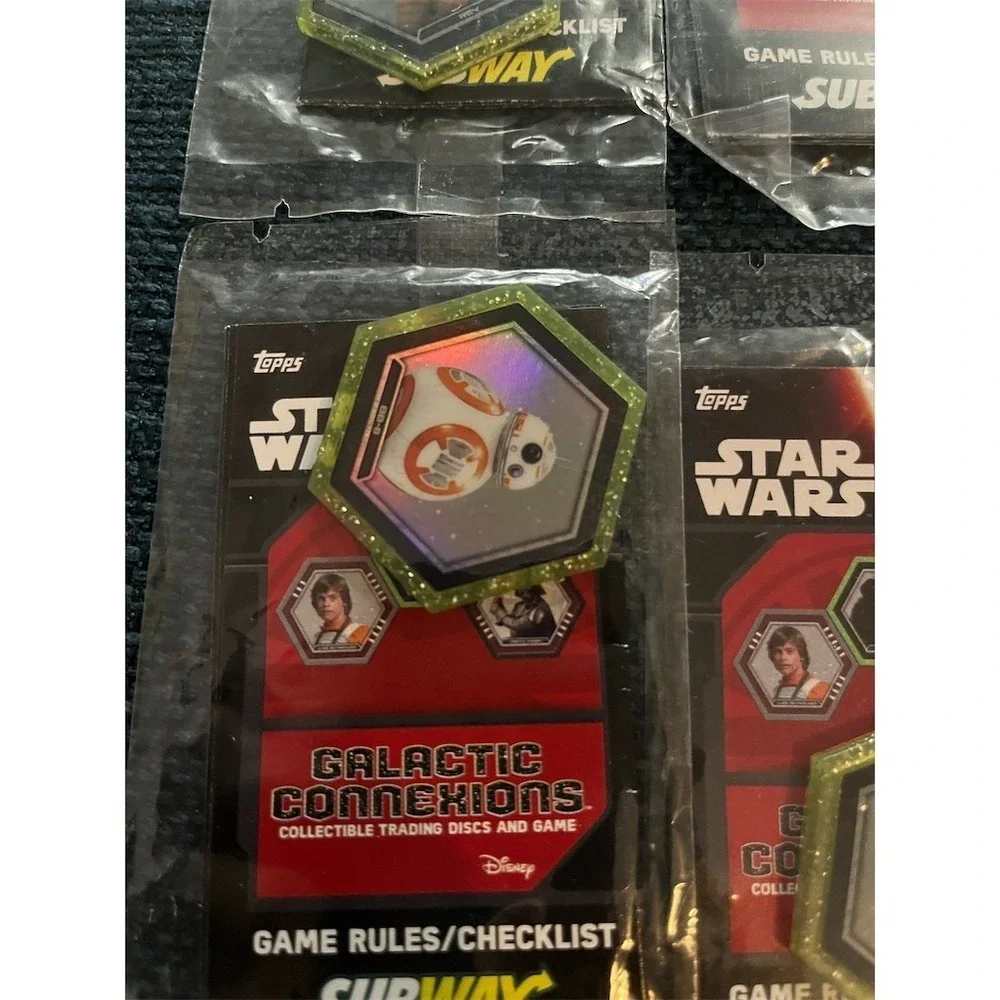 Topps Star Wars Galactic Connexions Subway Promo Disc Lot 5‎ Sealed Packs